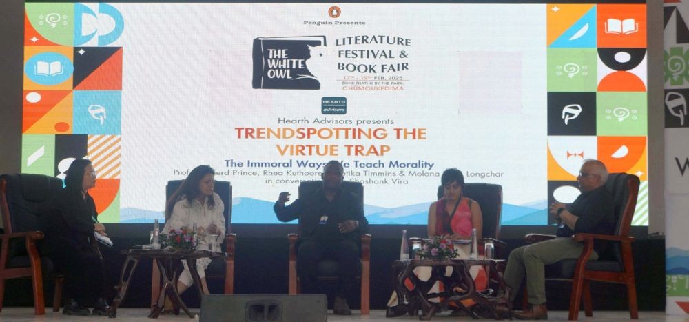 Panel discussion on ‘Trendspotting: The Virtue Trap—The Immoral Ways We Teach Morality’ held The White Owl Literature Festival and Book Fair.